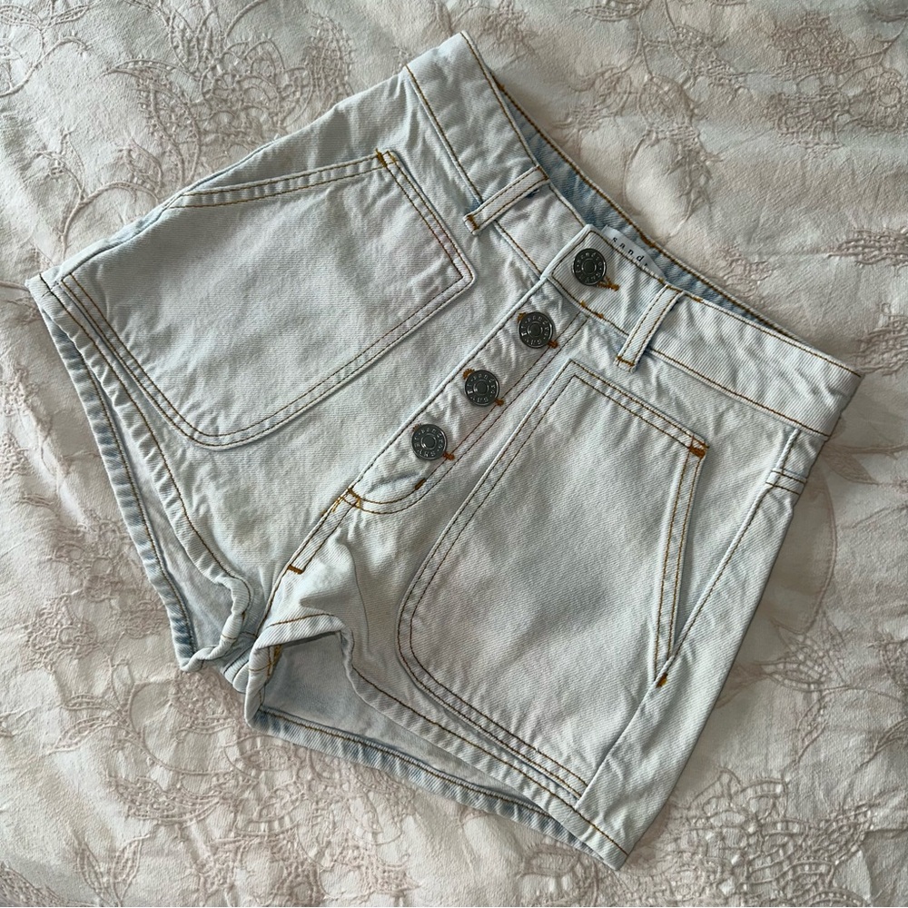 Sandro High Waisted 70s micro Jean shorts